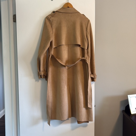 Zara Tan Trench Coat effect faux suede - Picture 4 of 7